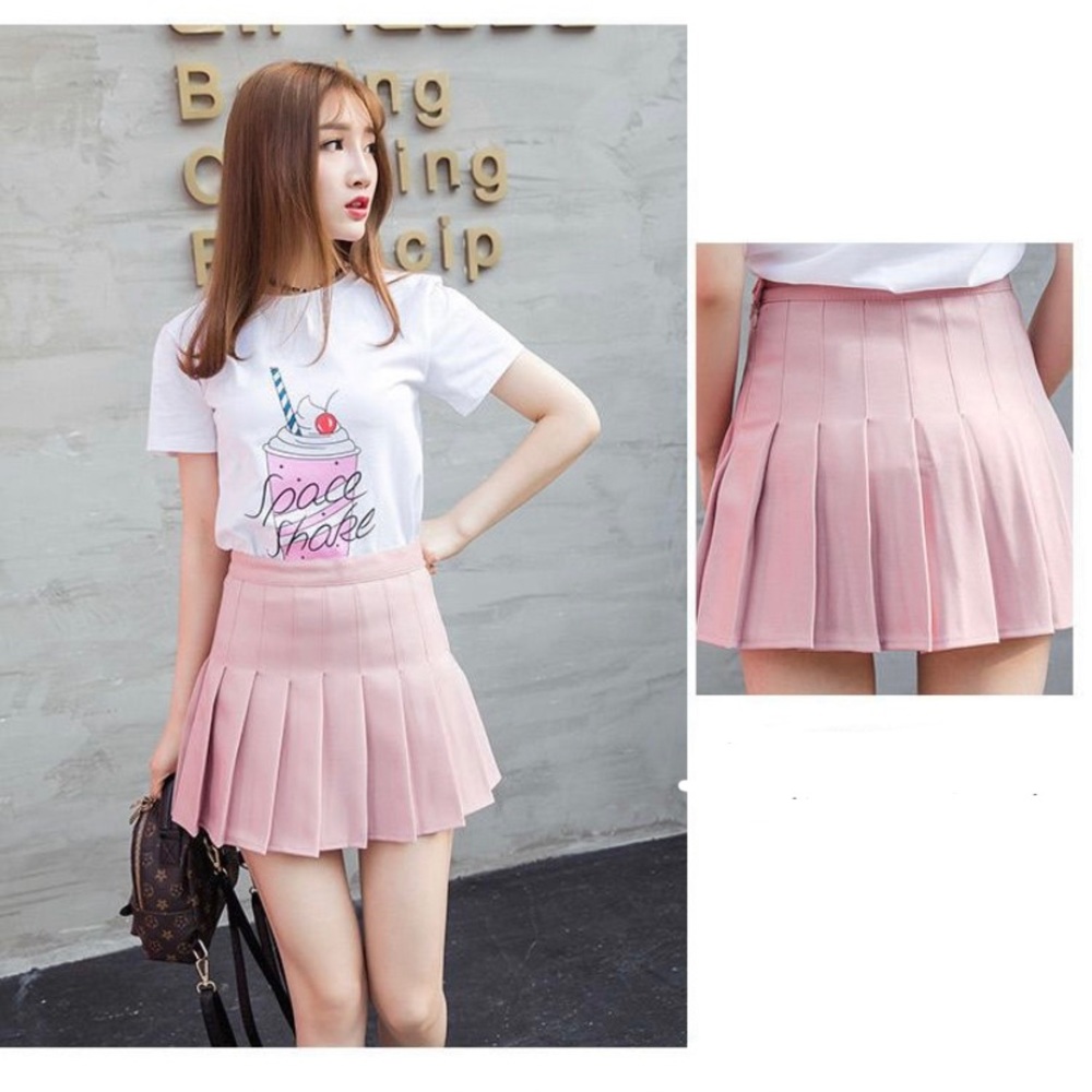 Femil- High-Waist Pleated Mini Skirt